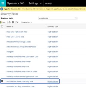 The DocumentsCorePack security role