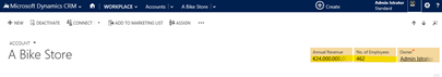 Predefined CRM number fields.