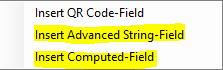 The Computed Items button options.