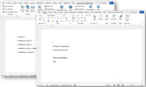 Merged template with empty address lines