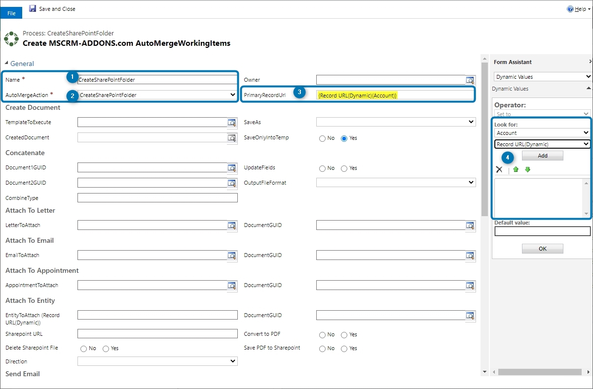 Open the Set Properties and fill out the mandatory fields.