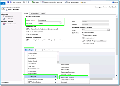 image Add a new step and select CreateSharePointFolder.