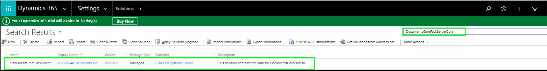 image The DocumentsCorePackServerCore solution.
