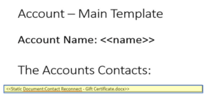The added field to the main template.