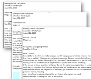 Sample resulting merged template.