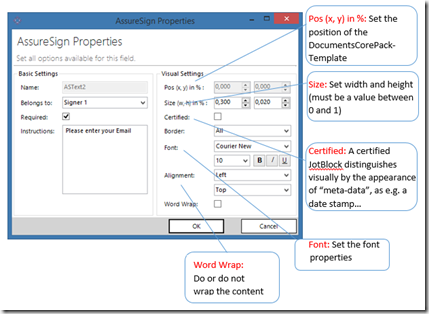 The predefined Visual Settings values from DCP.