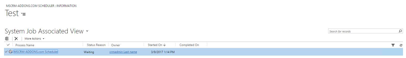 Opening the MSCRM-ADDONS.com scheduler