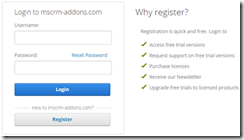 mscrm-addons login