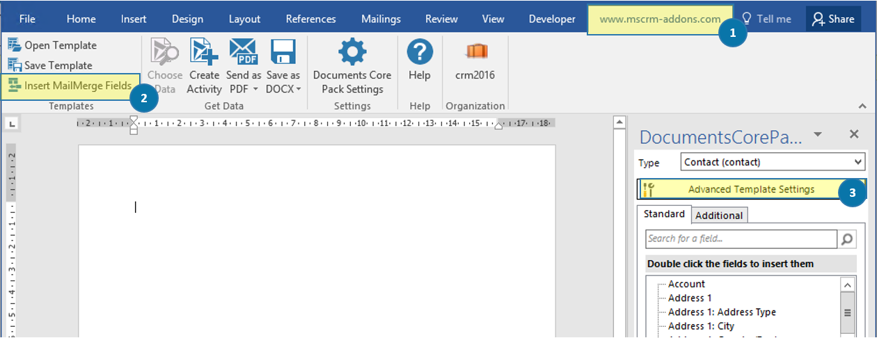 DCP Advanced Template Settings