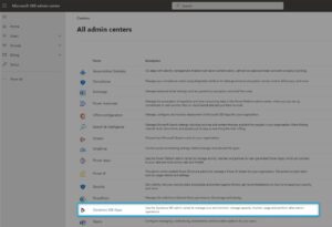 Select all admin centers.