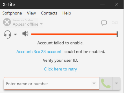 Failed registration