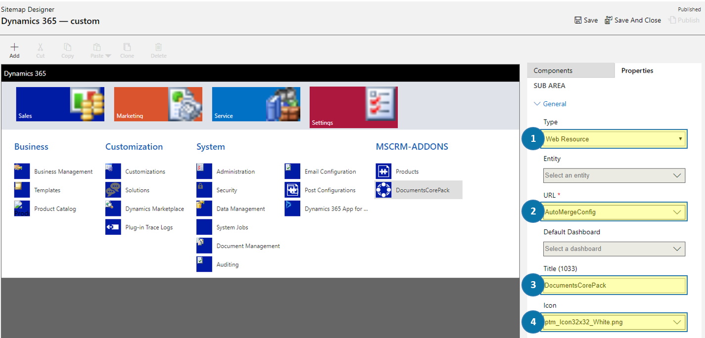 Add DocumentsCorePack to the MSCRM-ADDONS area