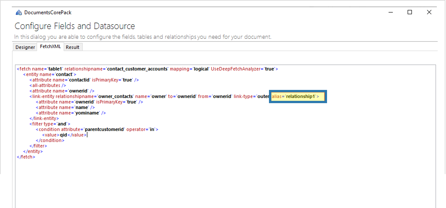  changed FetchXML View 