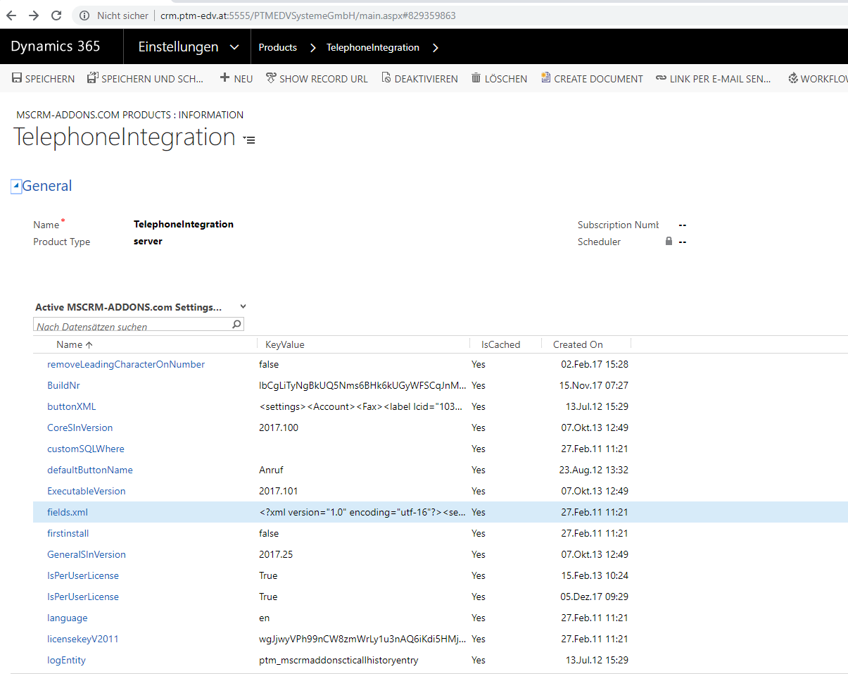  MSCRM-ADDONS.com Products TelephoneIntegration Settingskeys 