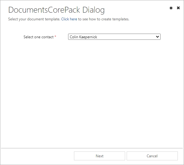 Our prompt in the DCP Dialog