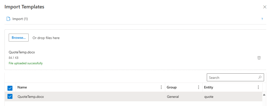 The Import tab
