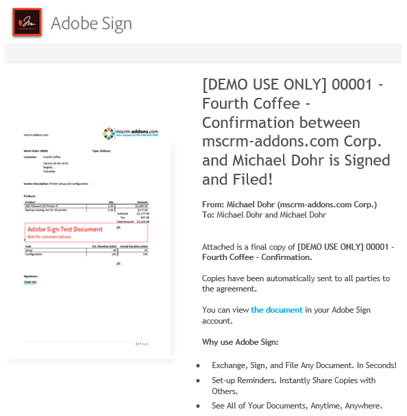 Open the signed document.