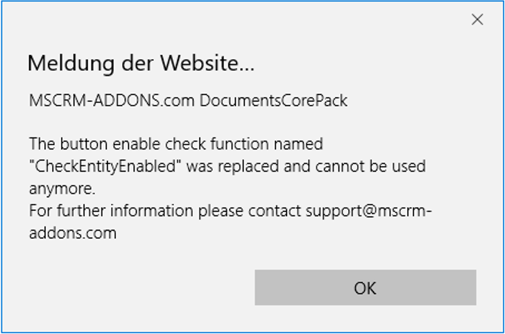 Error message