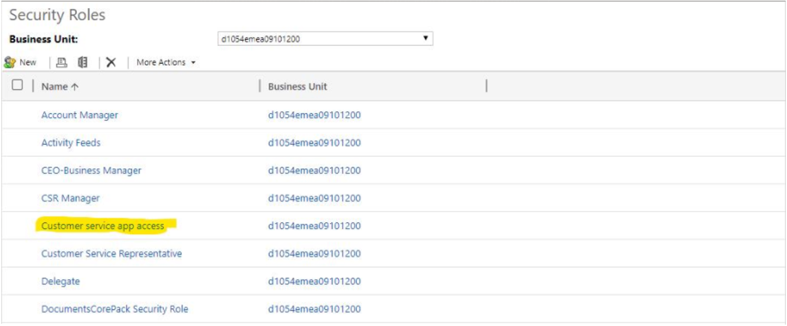 App access security roles