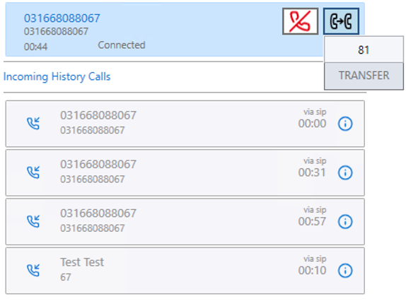 Transfer the phone call to another extension