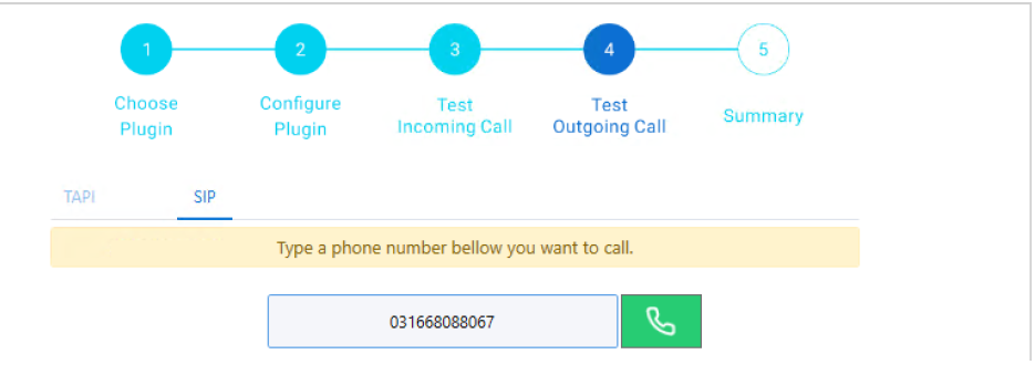 Test outgoing calls