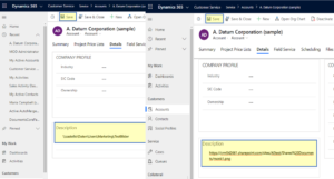 Save a picture or a path to a file share/SharePoint in your Dynamics 365 system.