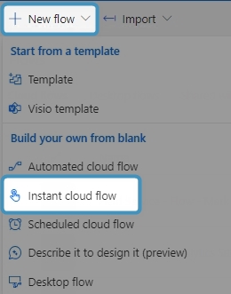 Create new Microsoft Flow
