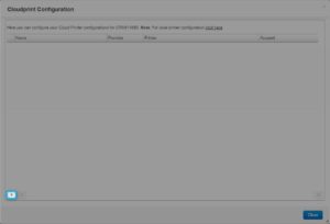 The CloudPrint Configuration.