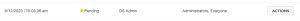 Status of user is pending