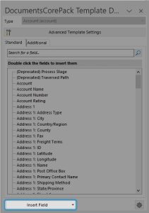 Open the Insert field button menu