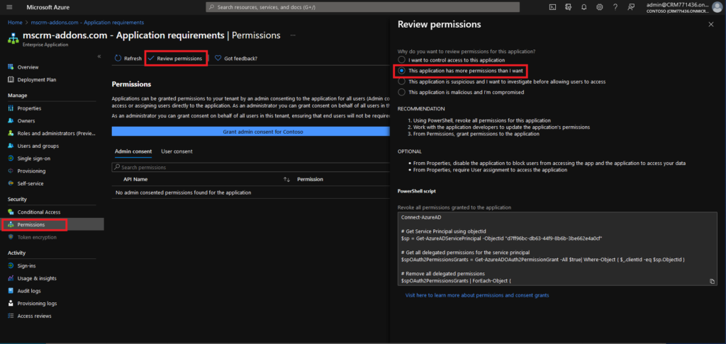 Reviewing permissions in Microsoft Entra ID