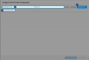 The Configure Cloud Printer Configuration site.