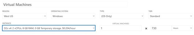 A virtual machine with the recommended specifications