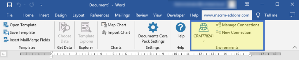 www.mscrm-addons.com Ribbon with new Environments group