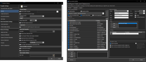 Template Settings Dialog (left) - Relationsship Designer (right)
