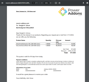 Sample result of final document without the watermark.
