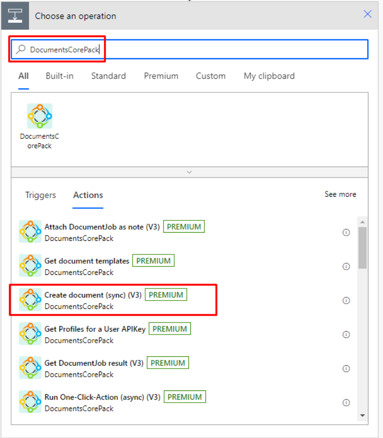 Finding the correct DCP action