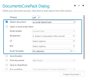 Choose whether or not to attach the document and how.