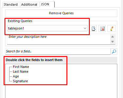 updated fields list