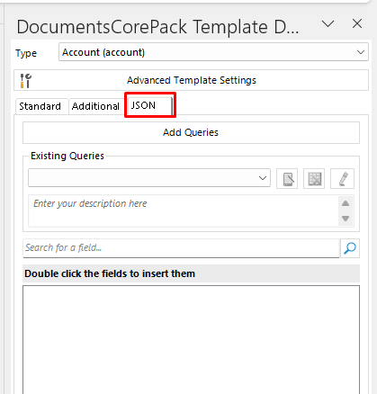json tab