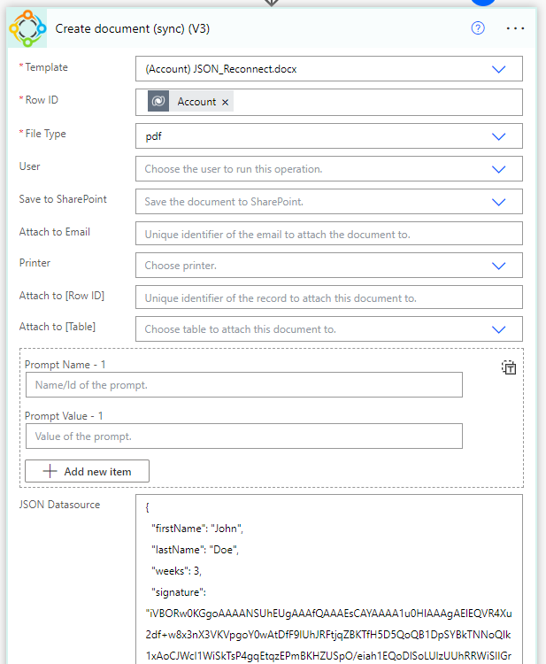 Integrating JSON data into documents