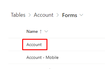 account form