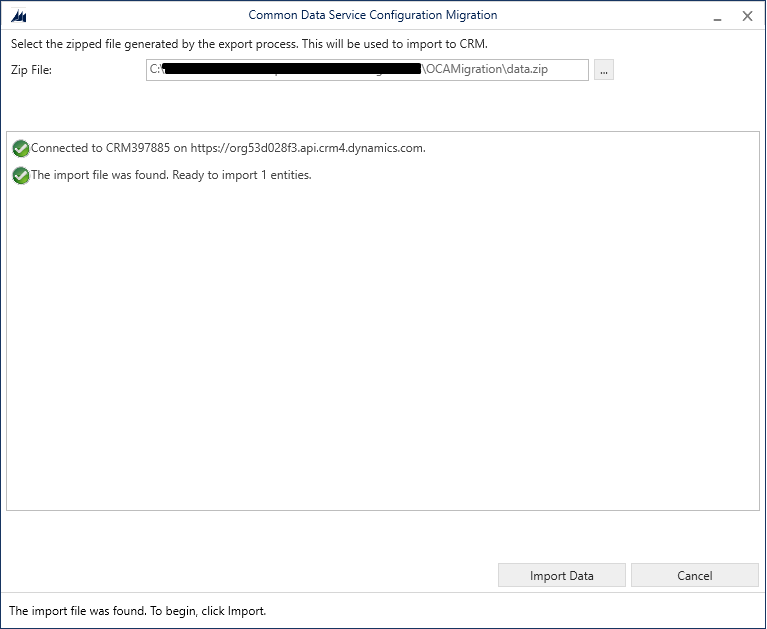 Selecting the .zip file