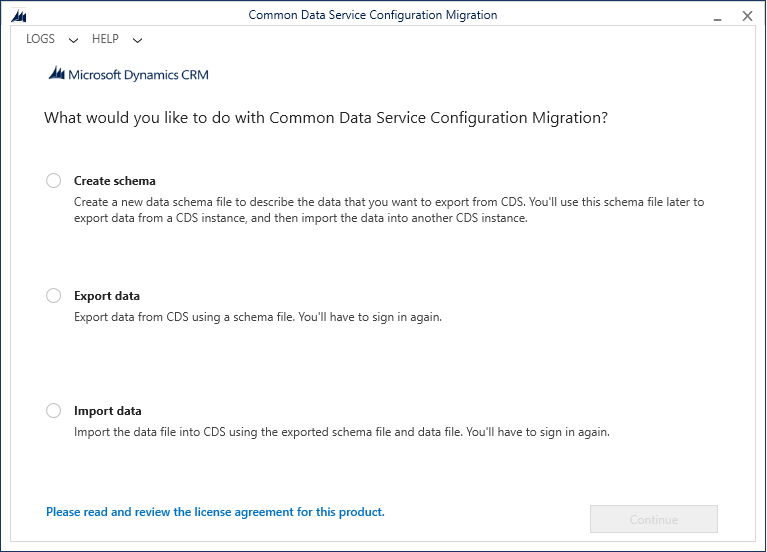 The Configuration Migration tool