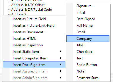 company docusign field