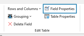 field properties button