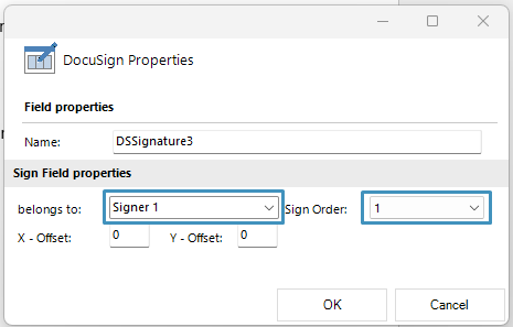 signature field properties