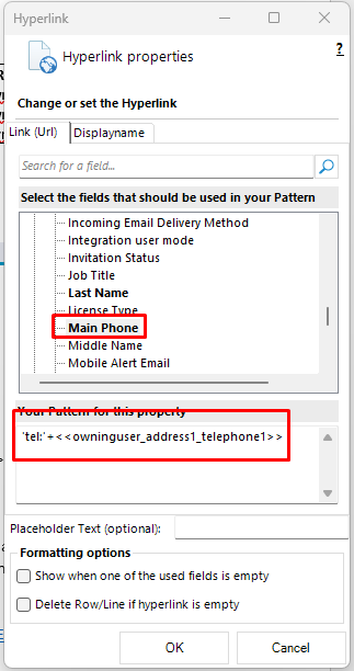 phone hyperlink