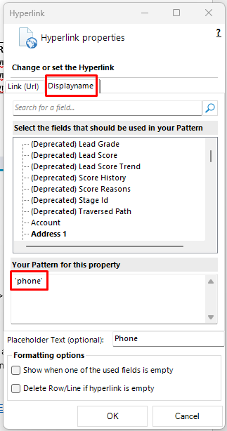 phone displayname