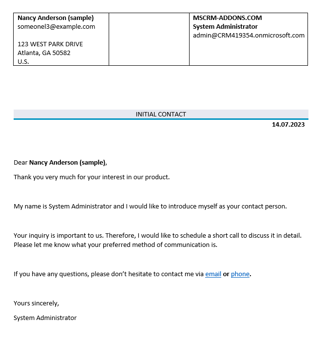 result document